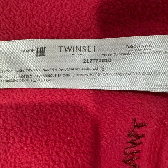 TWINSET MILANO Oversized  SWEATSHIRT FRINGE MIDI DRESS NWOT, SIZE S - Picture 10 of 11